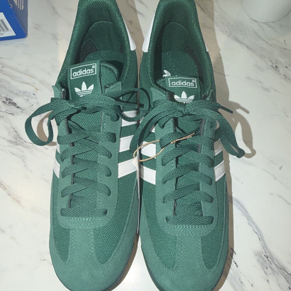 adidas Men's Low Top Lace-Up Athletic Sneakers Green/White Rubber Outsole